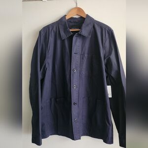 Lucky Brand Men's Navy Lightweight 100% Cotton Poplin Chore Jacket
